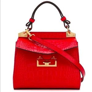 GIVENCHY Mini Mystic CrocEmbossed Leather Satchel